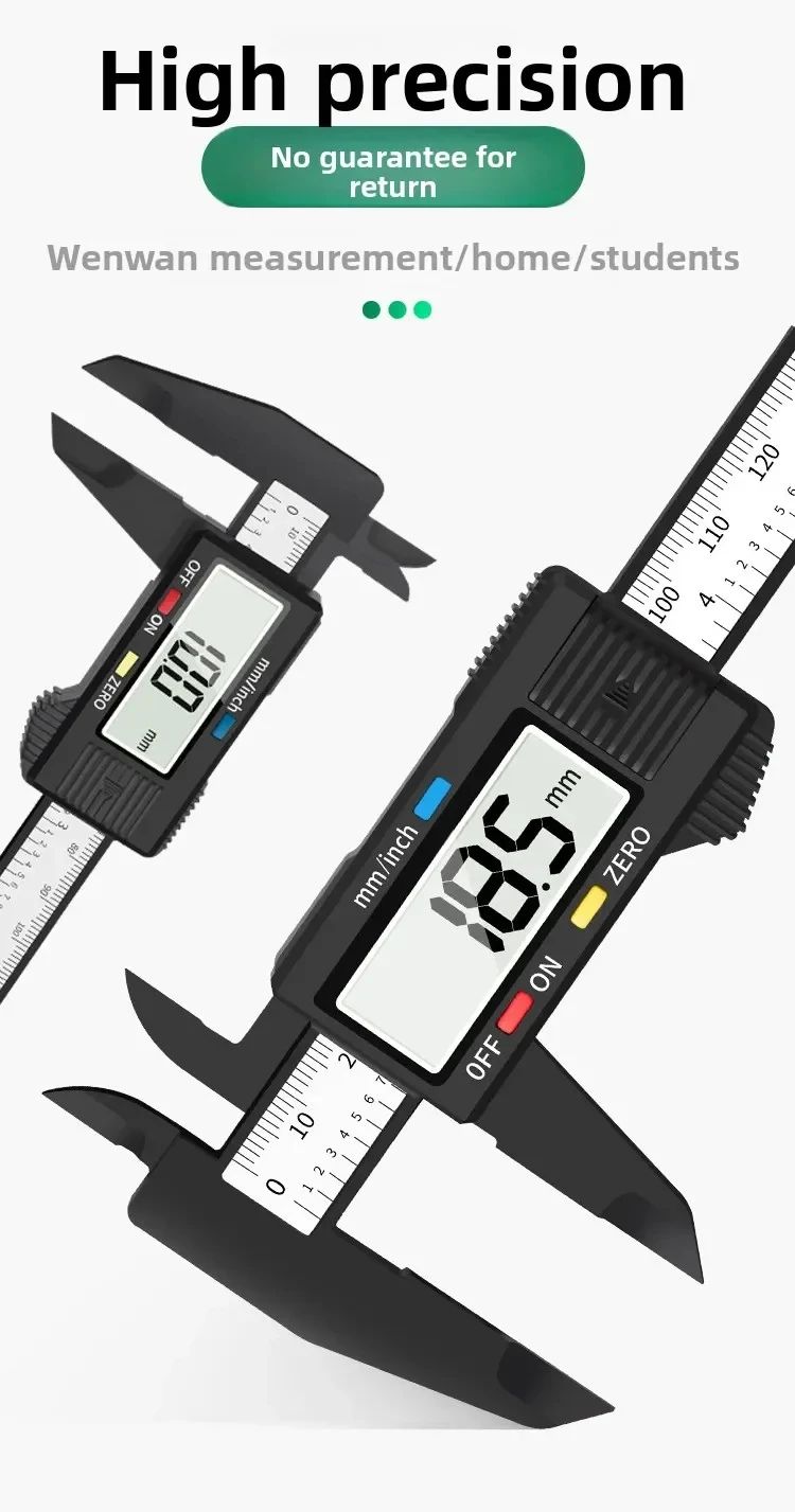 Precision Digital Caliper Vernier Gauge - Carbon Fiber Electronic Measuring Tool (100/150mm)