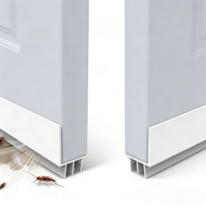 Windproof Soundproof Dustproof Elf Adhesive Door Bottom Seal Strip for Bedroom Bathroom Home Door Weatherstrip Entrance