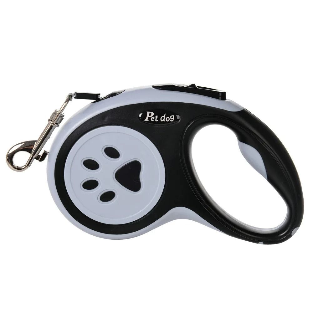 Automatic Retractable Dog Leash with Paw Print Design for Easy Walking
