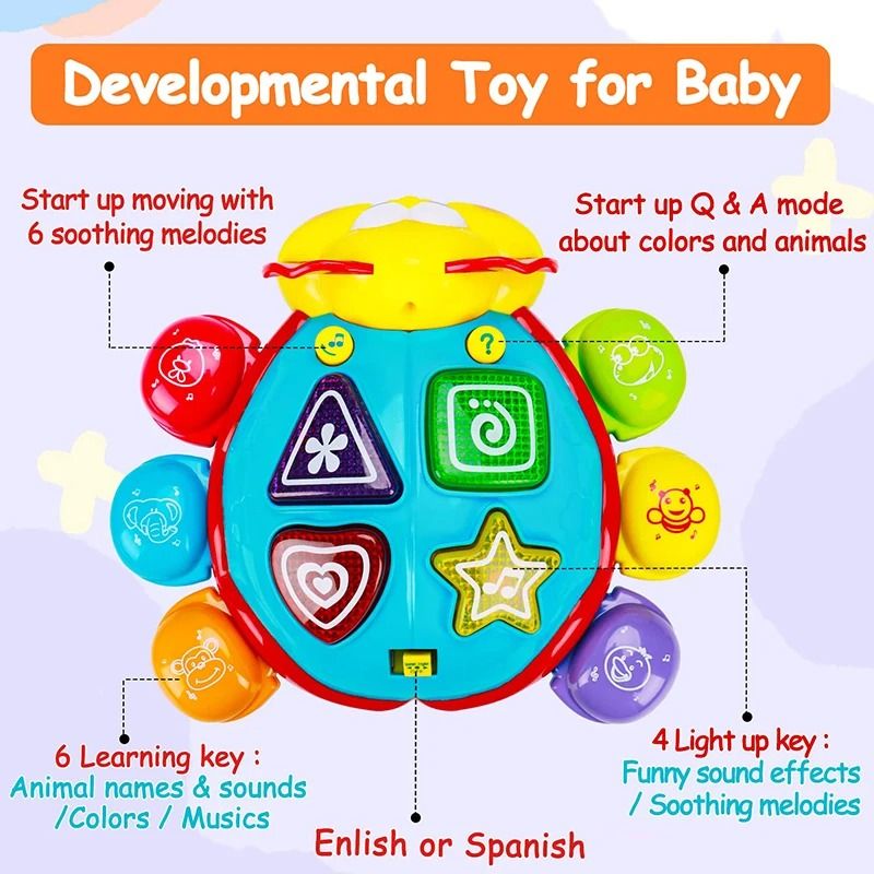 Baby Crawling Toy Musical Walking Light Up Bilingual Learning Toy