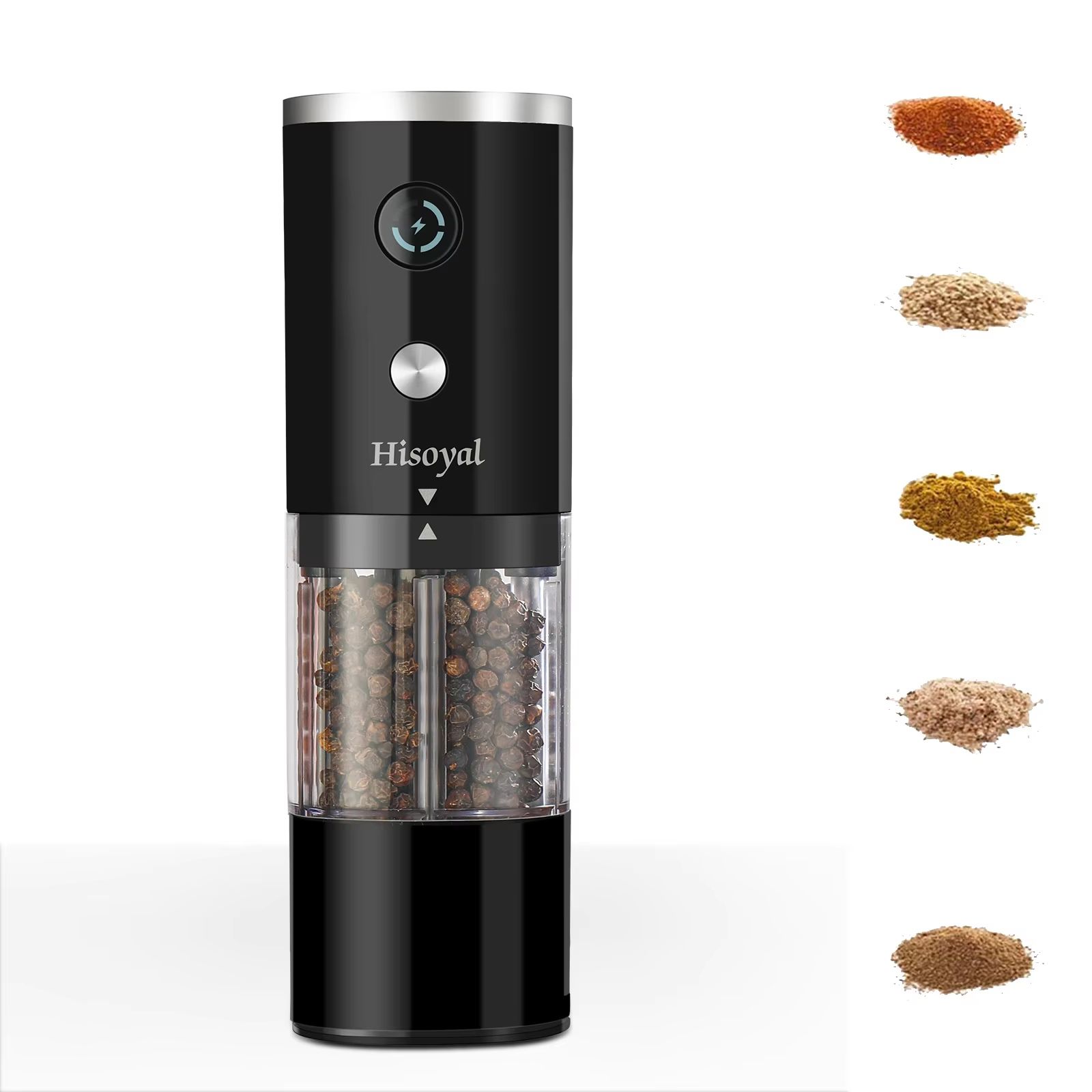 USB Rechargeable Electric Salt and Pepper Grinder Automatic Spice Grinder with Adjustable Coarseness
