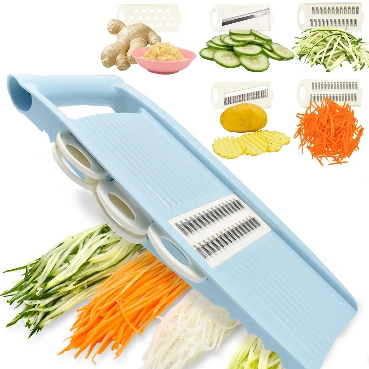5-in-1 Professional Mandoline Slicer – Multi-Blade Vegetable & Potato Cutter