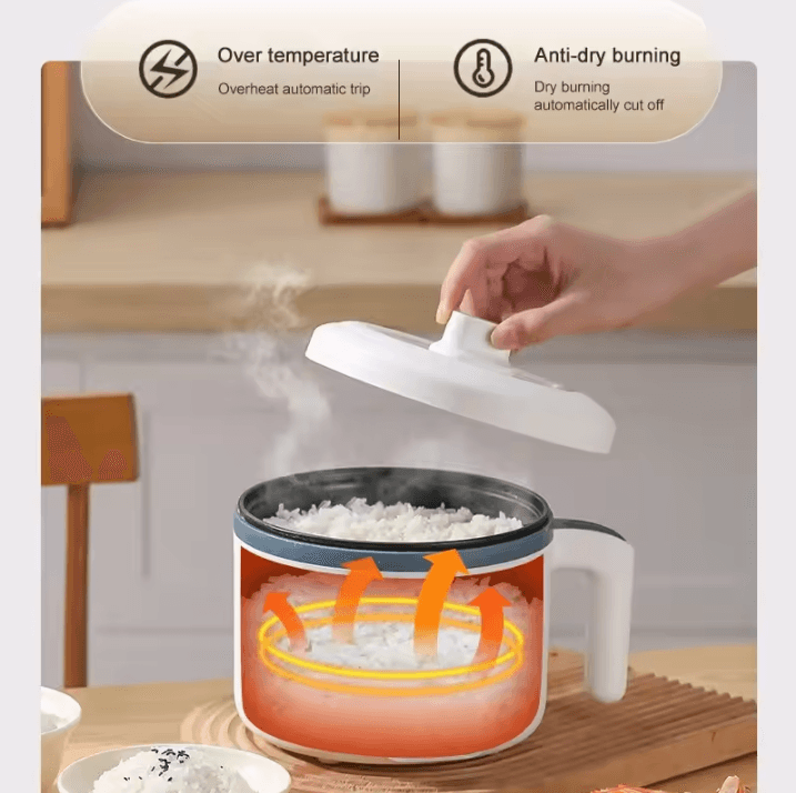 220V Electric Rice Cooker – Multi-Function Multi Cooker Pot with Non-Stick Rice Cooker Pot (Single & Double Layer)