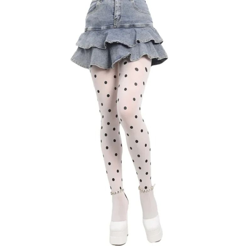 Timeless Polka Dot Textured Patterned Hosiery