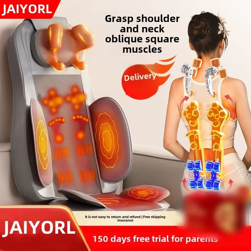 Upgrade Electric Full Body Massage Chair Cushion – Shiatsu Neck, Back, Waist & Leg Massager with Heat, Vibration & Knead