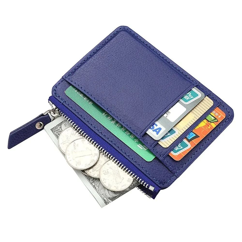 Mini Credit Card Wallet ID Card Holder Mens Slim Zipper Coin Wallet