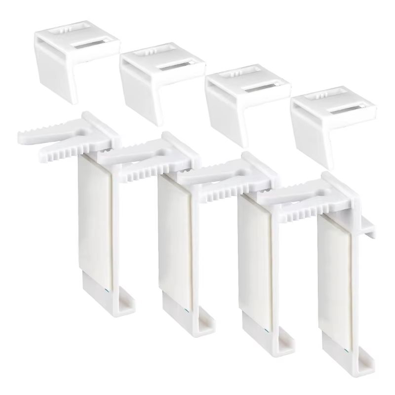 Durable Adhesive Clamp Support Brackets Set for Roller Blinds (4-Piece)