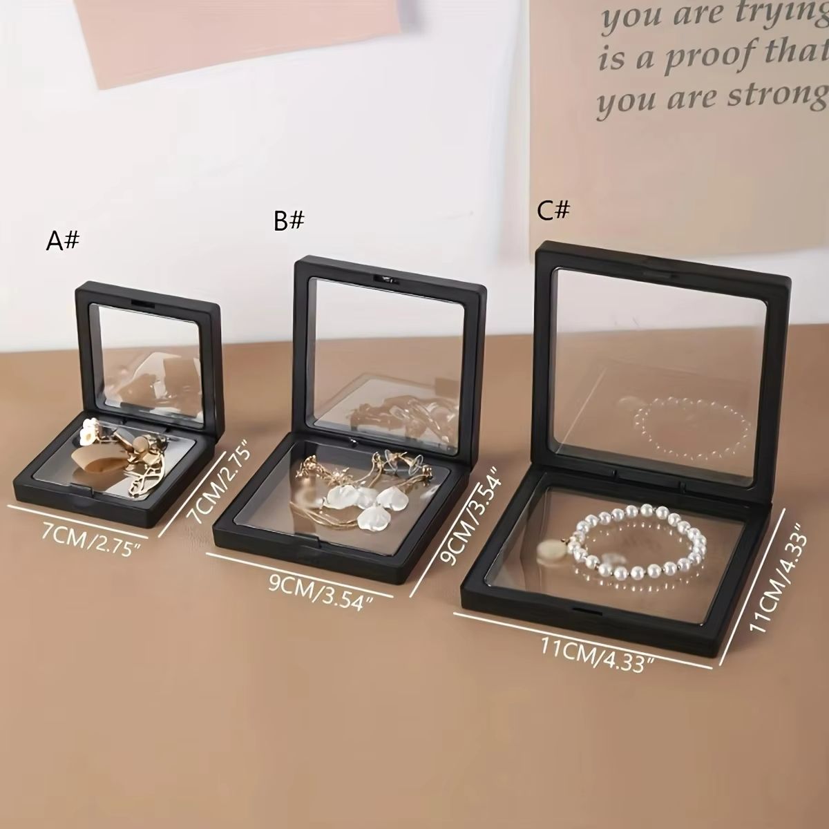 Transparent Floating Display Boxes – 10pcs Jewelry & Collectible Storage Case