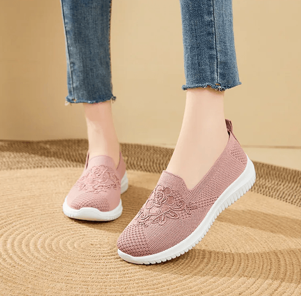 Womens Breathable Mesh Knit Sneakers Lightweight Non Slip Casual Shoes