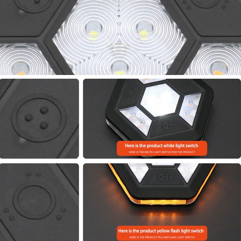 Rotating COB Car Emergency Warning Light with USB Charging