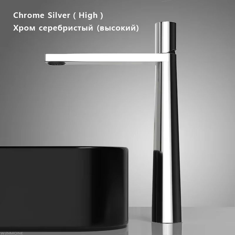 Brushed Gold Bathroom Sink Faucet – Modern Brass Basin Mixer with Single Handle