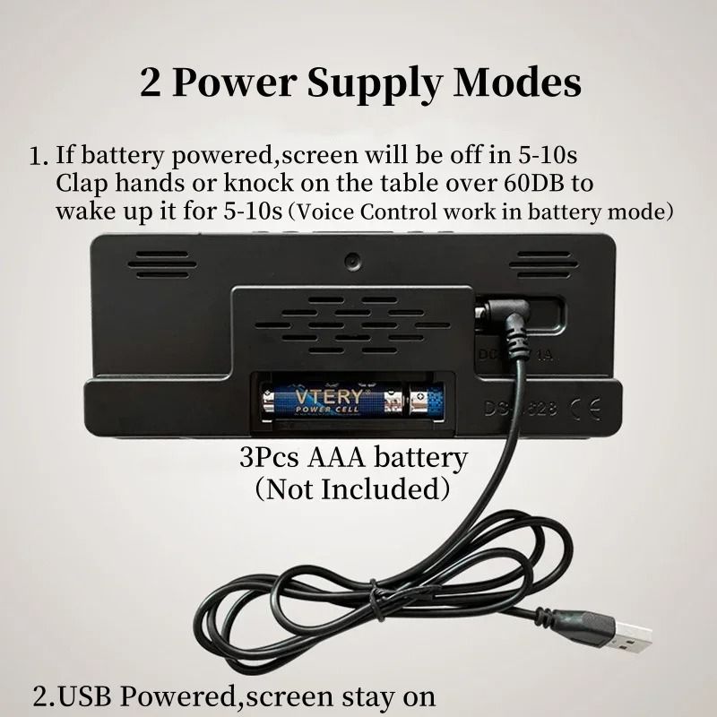 Voice Control Digital Alarm Clock with Temperature and Night Mode