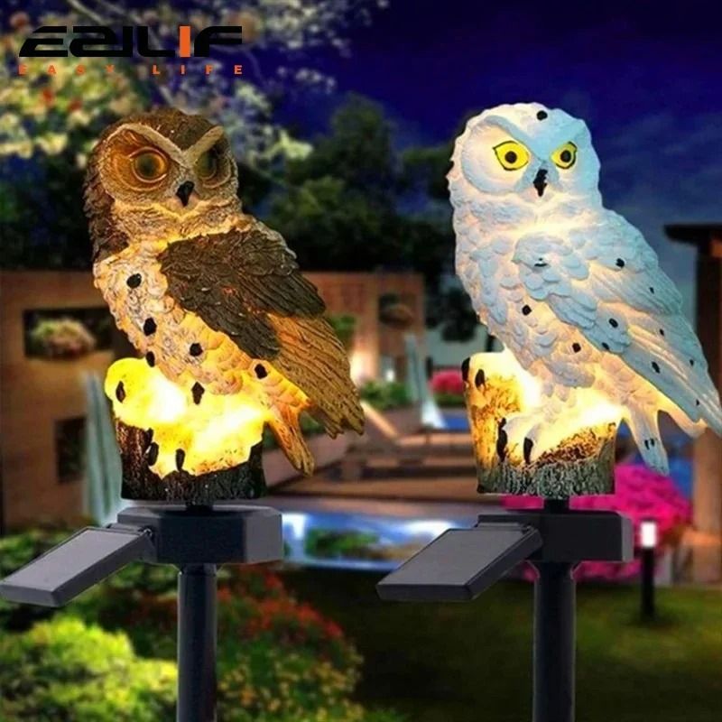 Wise Sentinel Solar Owl Garden Stake
