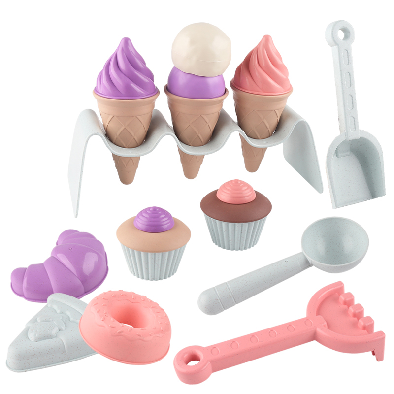 Childrens Ice Cream Cone Beach Play Set with Backpack Perfect Sand Digging and Snow Play Tools for Kids