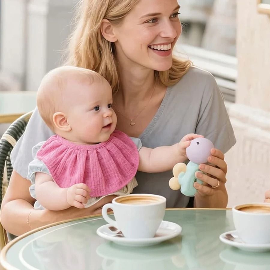 4pcs Baby 360 Flared Edge Apron Class A Cotton Anti-Vomiting Bibs