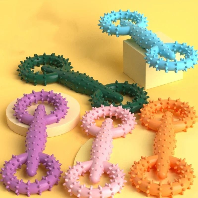 Dog Pull Ring Puppy Chewing Toy Indestructible Interactive Pet Chew Toy for Boredom Relief