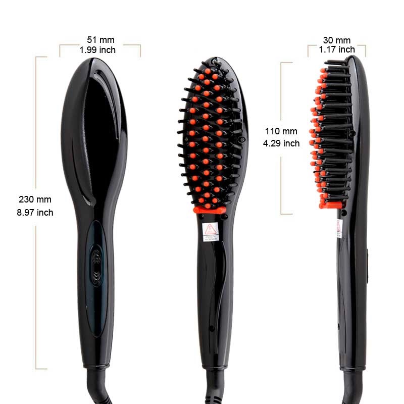 Electric hair straightener brush