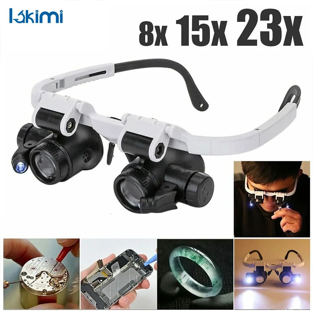 ProVision LED Headband Magnifier Glasses for Precision Repair & Crafting