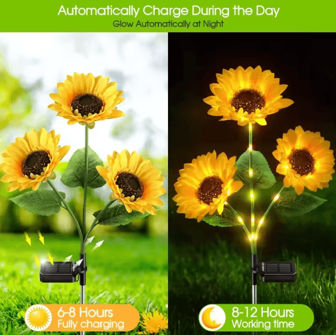 Solar Sunflower LED Garland Light
