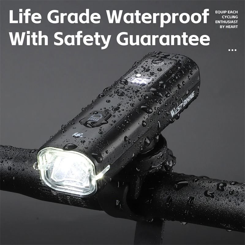 Smart Light Sensing Bicycle Front Headlight 400 Lumen Rechargeable Bike Light