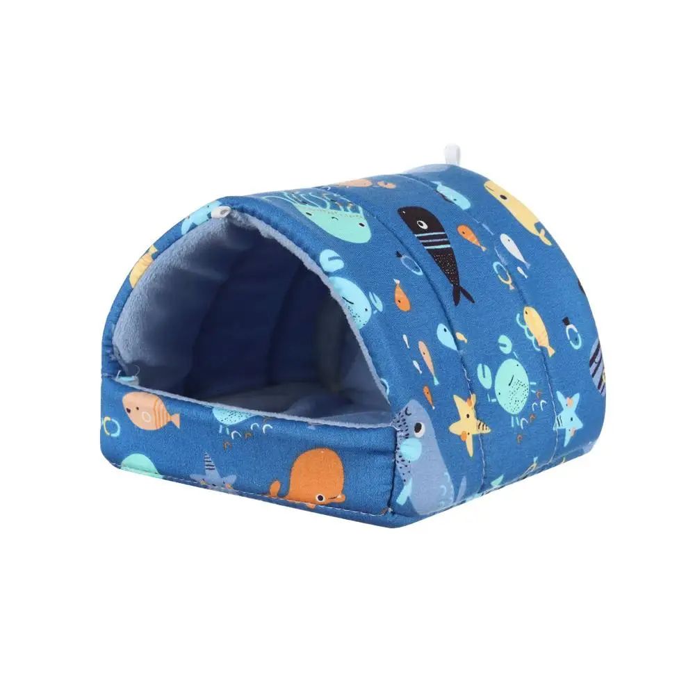 Warm Plush Small Animal Sleeping Bed | Cozy Winter Guinea Pig Nest & Hamster House | Rabbit Squirrel Snuggle Mat