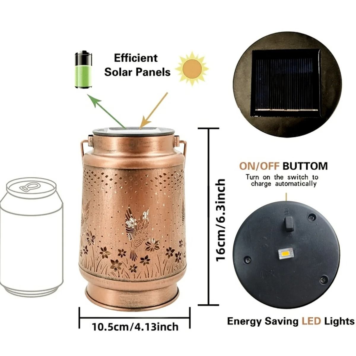 Solar Powered Outdoor Lantern Garden Light