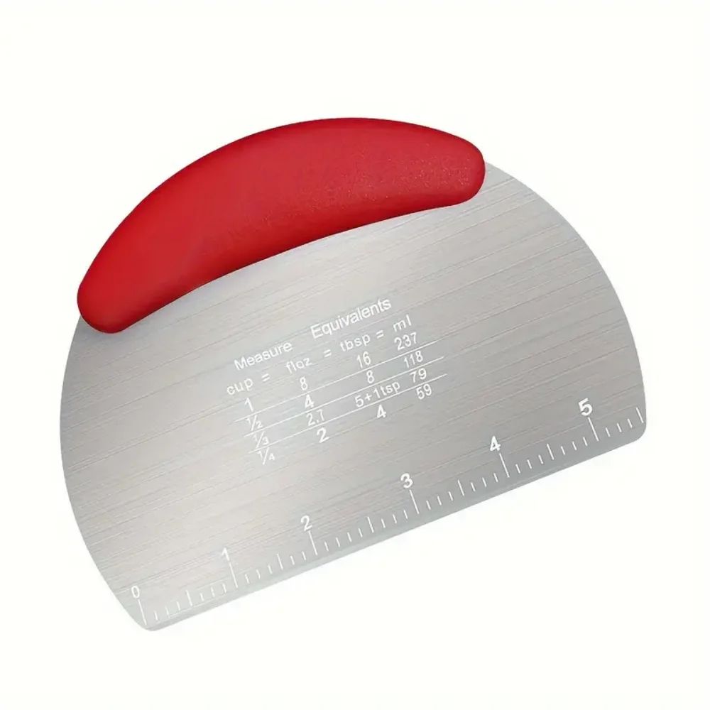 Stainless Steel Bench Scraper & Pastry Cutter with Measuring Scale, Precision Dough & Baking Tool