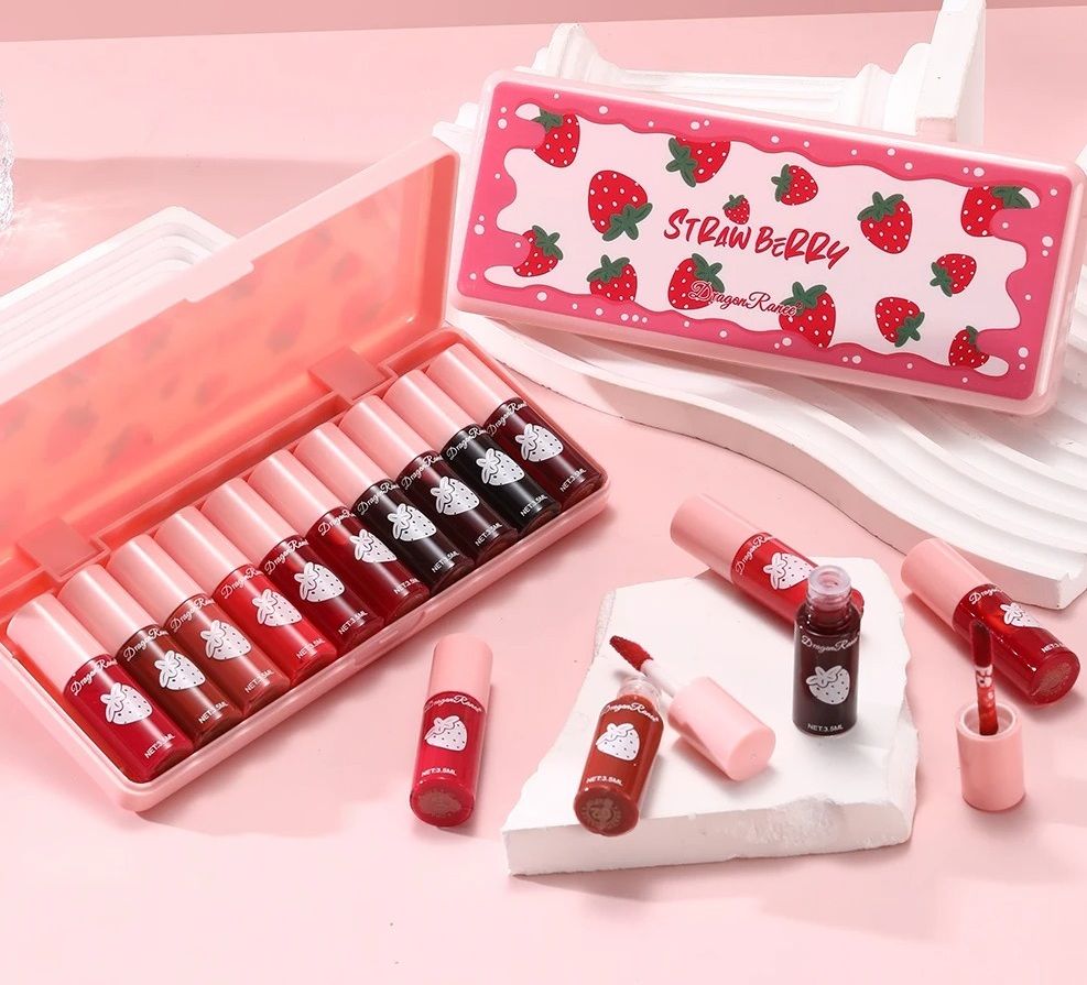 10 Pack Lip Stain Set Long Lasting Water Tint Lip Color
