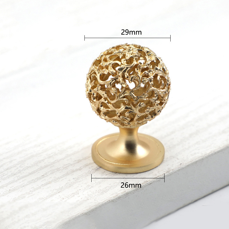 Polished Ball Cabinet Knob Zinc Alloy Round Drawer Pull