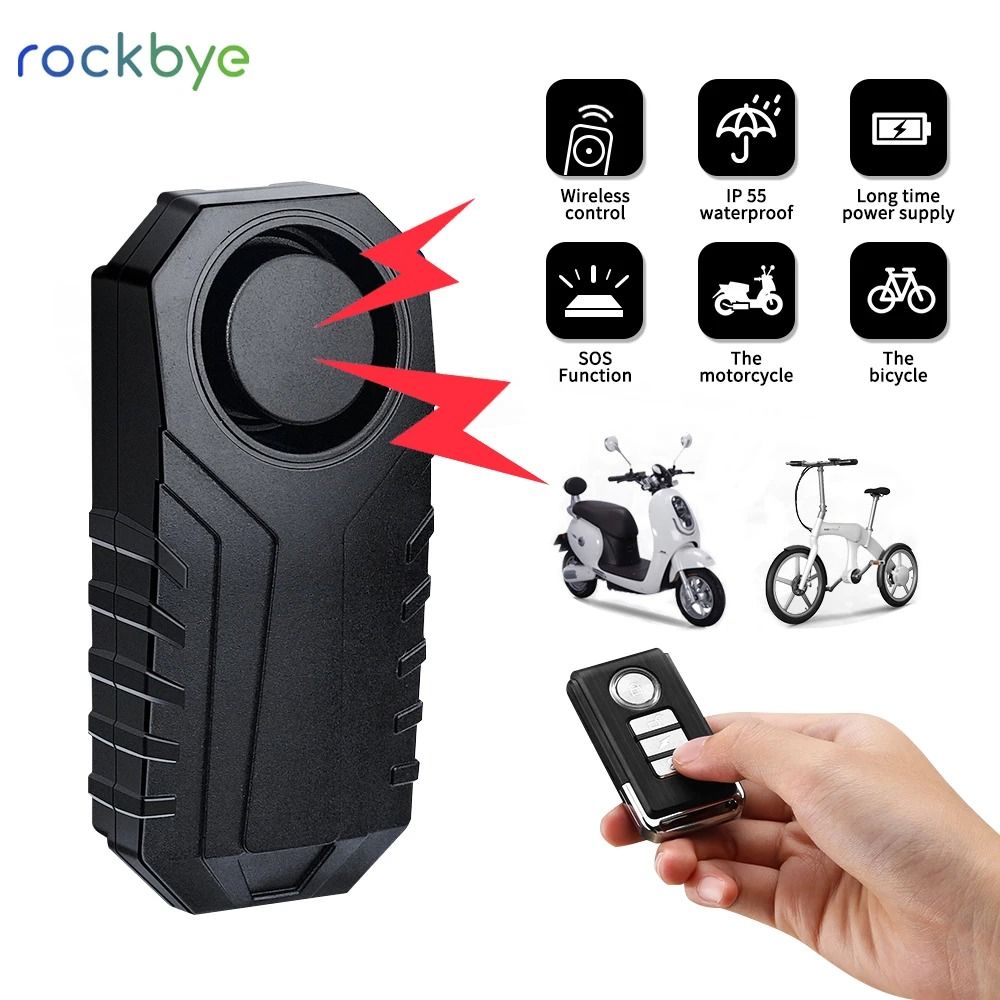 Rockbye Wireless Bicycle Alarm | Anti-Theft Remote Security Lock & Outdoor Cycling Safety Device
