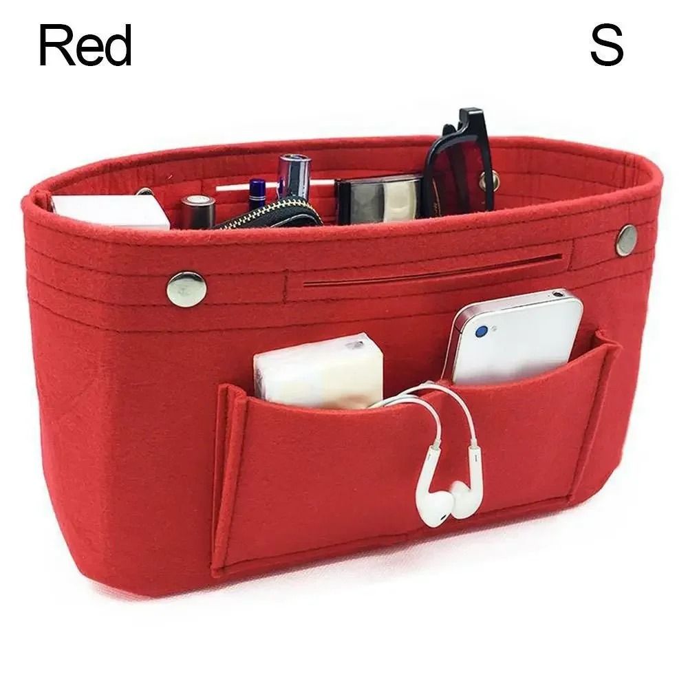 Felt Handbag Organizer Insert Travel Purse Liner with Multiple Pockets