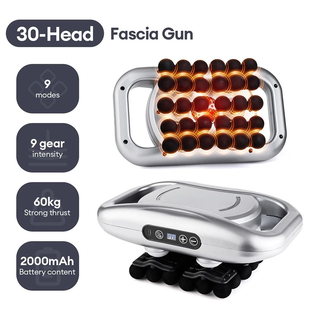 42 Heads Fascia Gun High Frequency Vibration Body Massage Gun Back and Waist Massager Neck Shoulder Massager Muscle