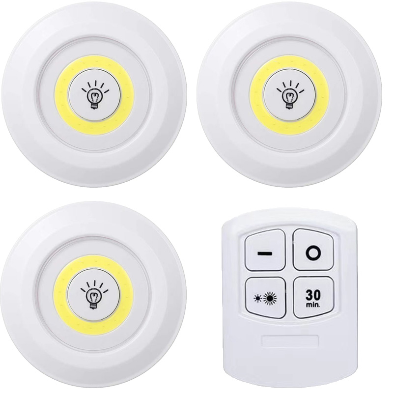 Dimmable LED Under Cabinet Light with Remote Control Battery Operated LED Closet Lights