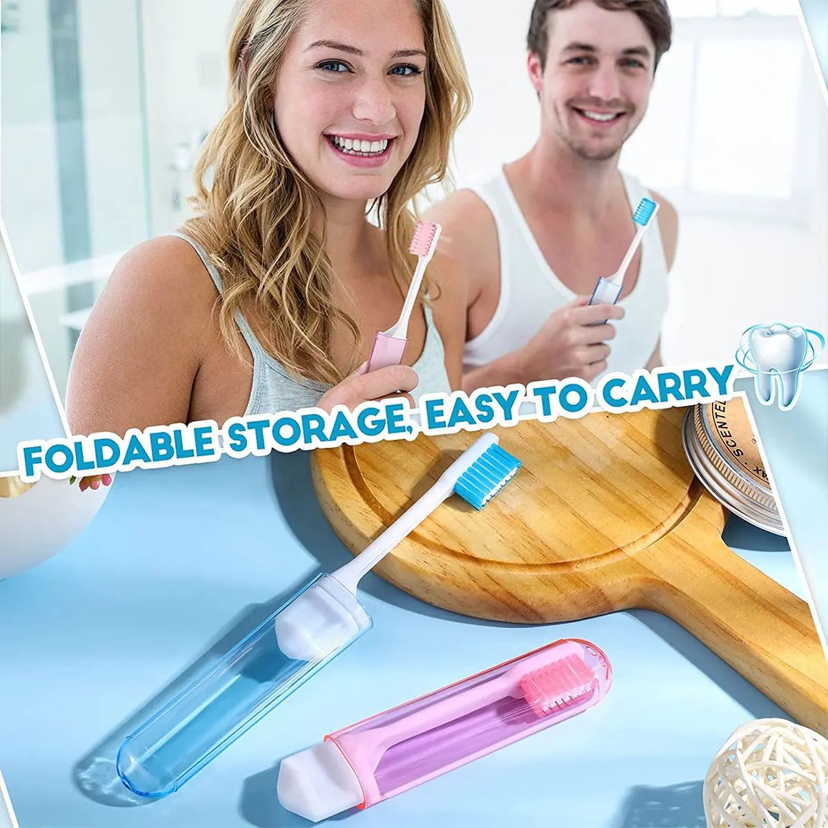 Foldable Travel Toothbrush with Case