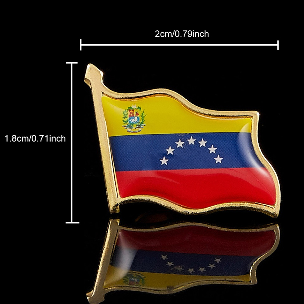 Waving National Flag Style Venezuela Fashion Flag Pin Brooch With Butterfly Clip, Safety Pins Flag Badge Brooch