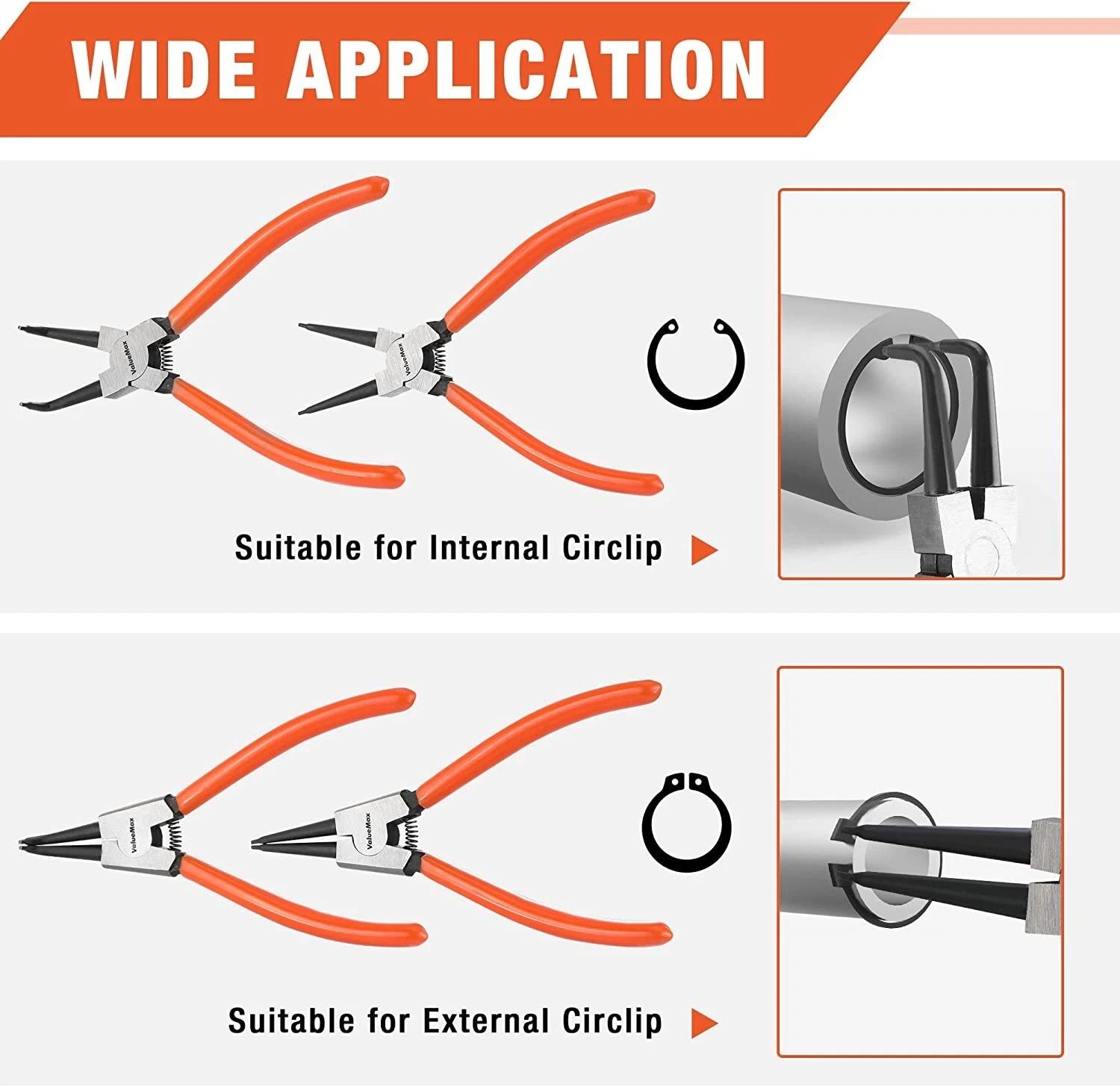 Snap Ring Pliers Set Heavy Duty Internal External Snap Ring Pliers