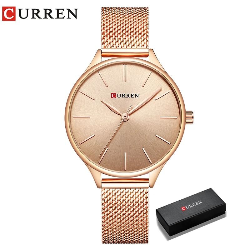 Elegant Matte Dial Mesh Strap Watch – Luxury Stainless Steel Japanese Quartz Timepiece with Premium Display Box