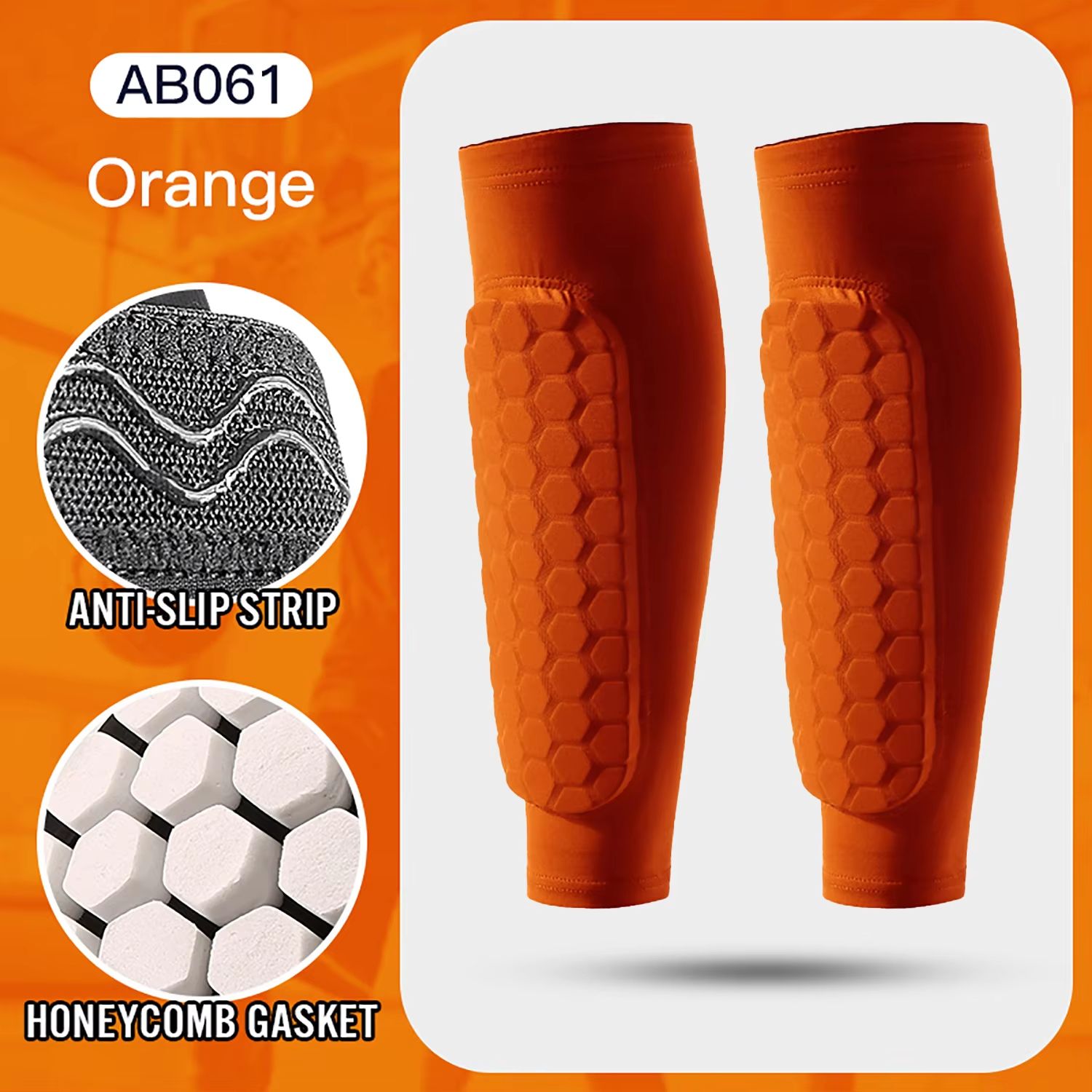 Honeycomb Shin Guards Leg Sleeves – Shockproof Soccer Protection with Anti-Slip Grip