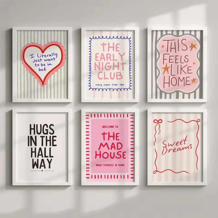 Colorful Typography Canvas Wall Art Prints – Frameless Quote Wall Art Decor Modern Posters