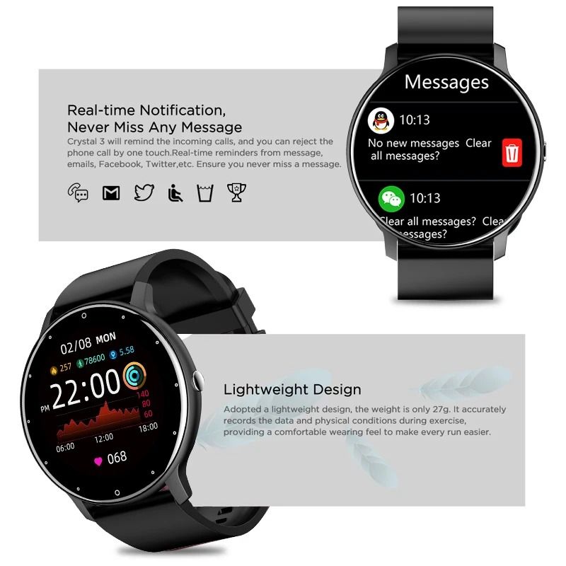 LIGE 2025 Smart Watch for Men with Full Touch Screen Fitness Tracker and Bluetooth Call Support for Android and iOS
