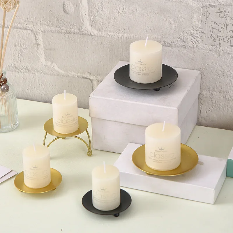 Gold Candle Holders, Iron Black Golden Candlestick Holder for Wedding, Festival Party Art Gift and Home Decoration