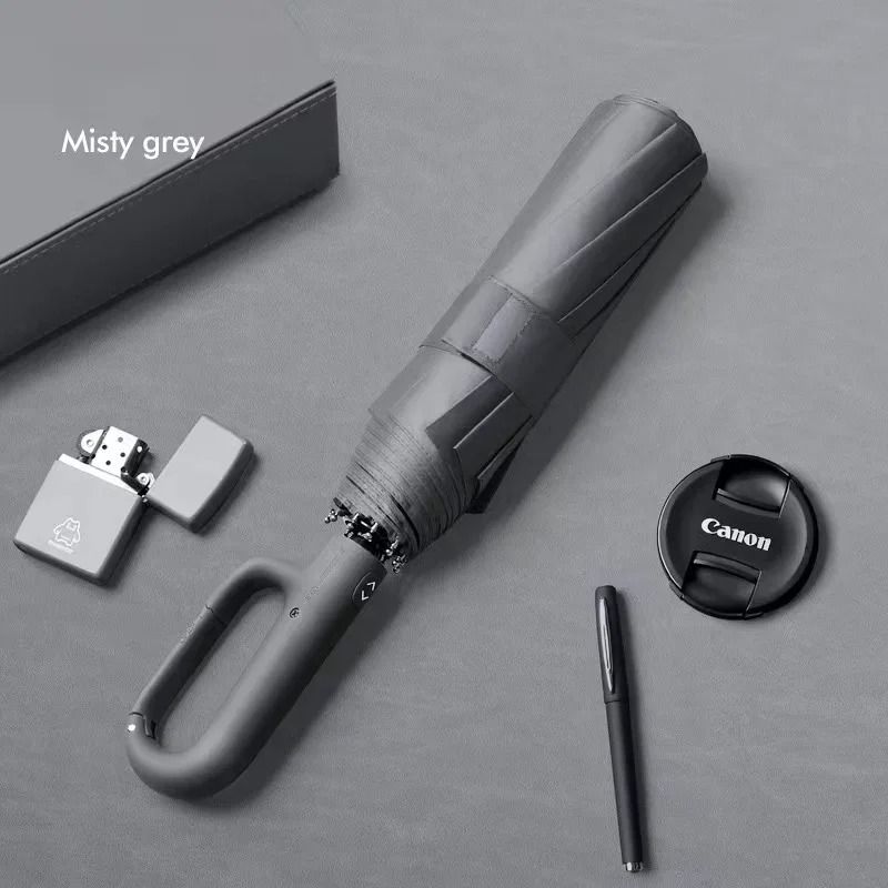 Fully Automatic Extra-Large Windproof Umbrella – Innovative Ring Buckle Handle & Dual-Layer UV Protection