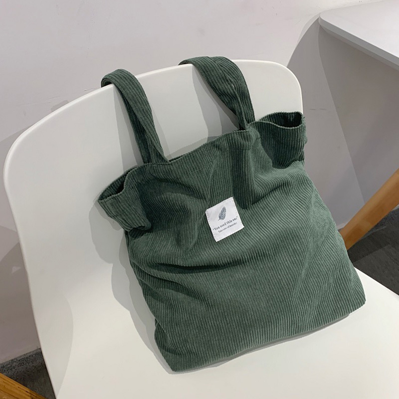 Corduroy Tote Bag for Women Large Capacity Casual Shopper Shoulder Bag