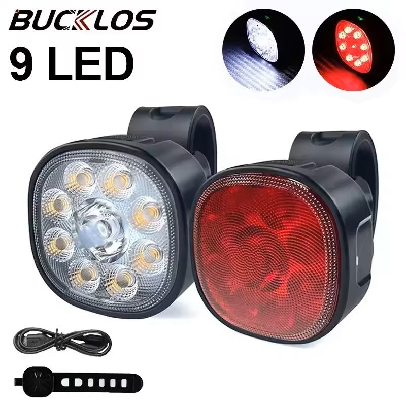 Bike Light Set USB Rechargeable Front and Rear LED Cycling Lights