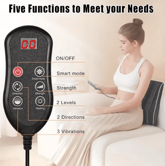 Electric Shiatsu Neck Massage Pillow with Airbag Traction Heat and Vibration