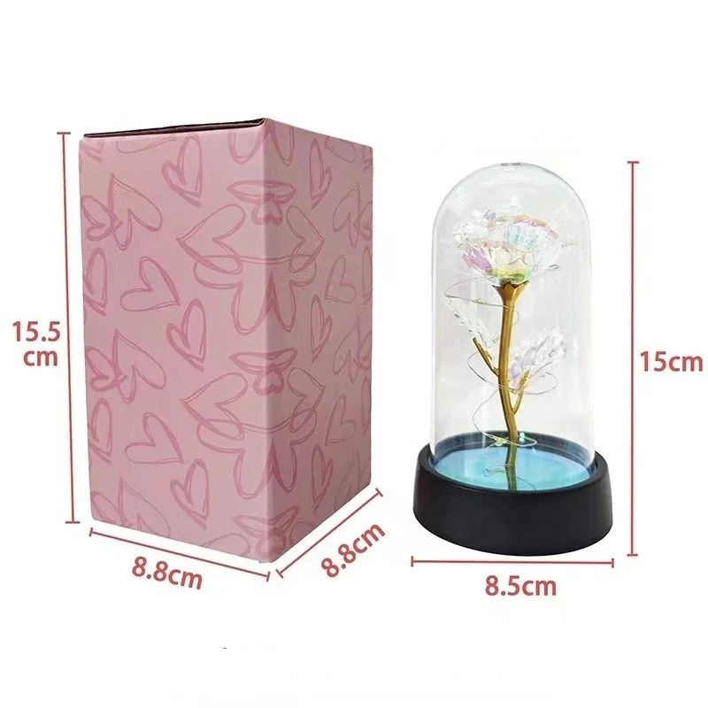 Eternal Artificial Rose LED Light Flower Valentine's Gift for Girlfriend