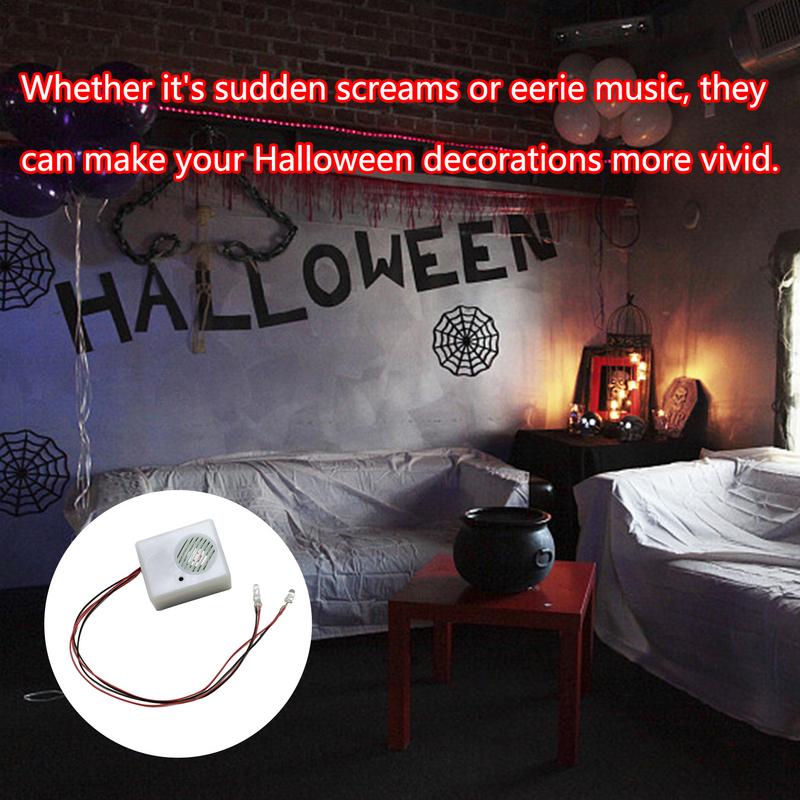 Voice-Activated Scary Sound Sensor, Halloween Scream Speaker with Horror Screaming & Tricky Sounds for Party Decoration