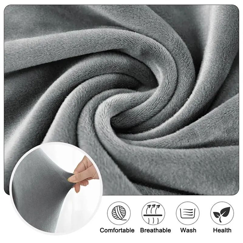 Velvet Chair Cover Stretch Dining Chair Cover Elastic Armless Seat Cover