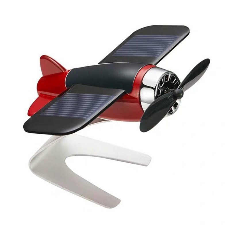 Solar Airplane Ornament, Creative Car & Desk Decor for Men & Women Energy Spinning Gift for Car Enthusiasts