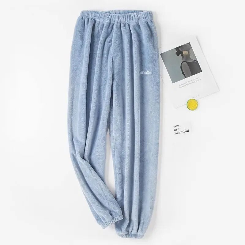 Womens Warm Velvet Ribbed Fleece Pajama Set Pullover and Pants